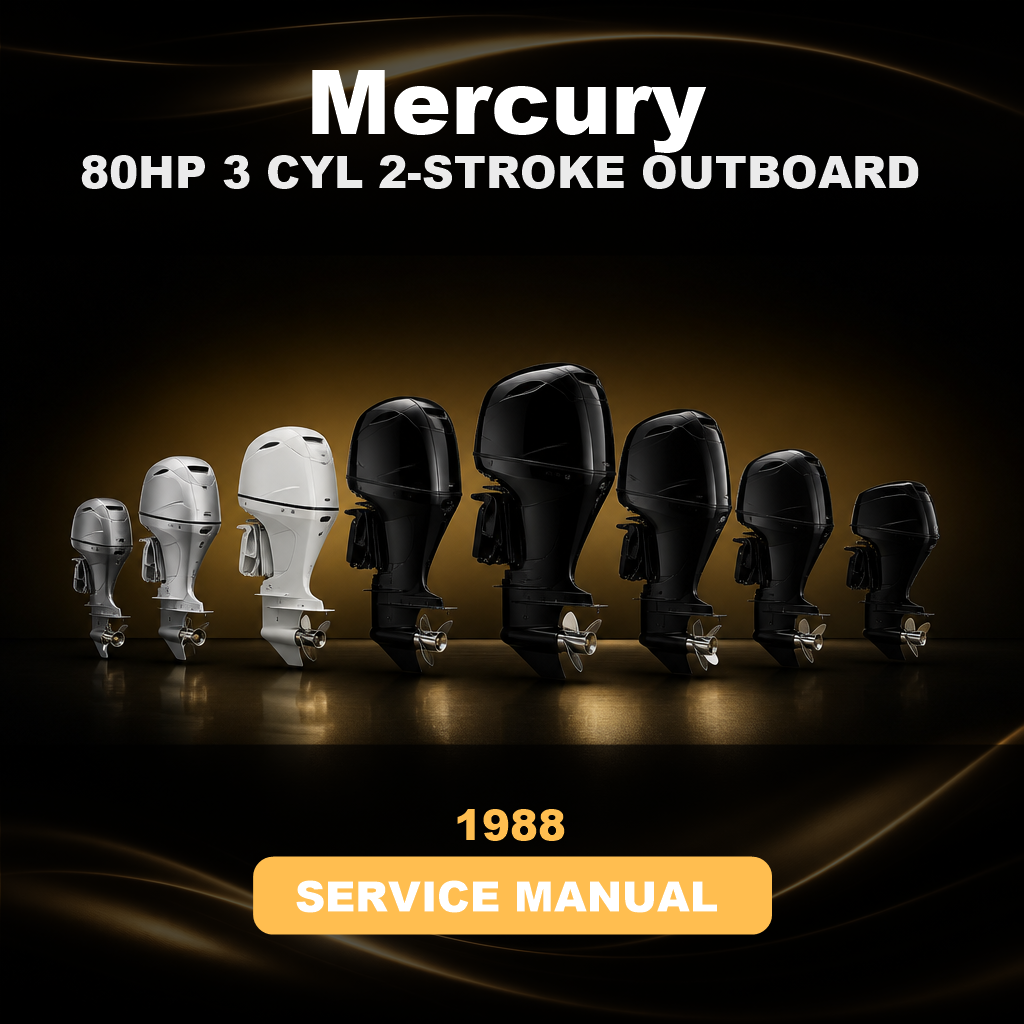 1988 MERCURY 80HP 3 CYL 2-STROKE OUTBOARD Factory Service & Work Shop Manual