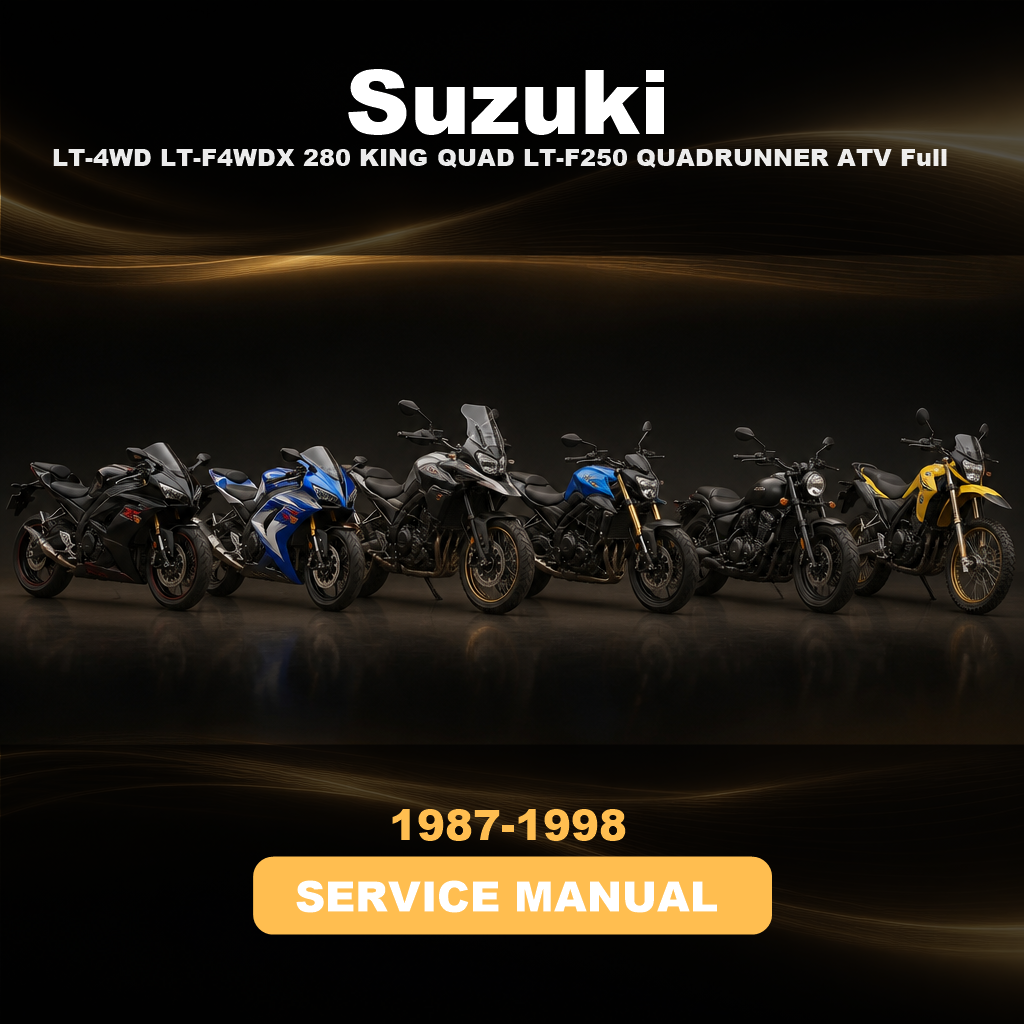 SUZUKI LT-4WD LT-F4WDX 280 KING QUAD LT-F250 QUADRUNNER ATV Full Service & Repair Manual 1987-1998