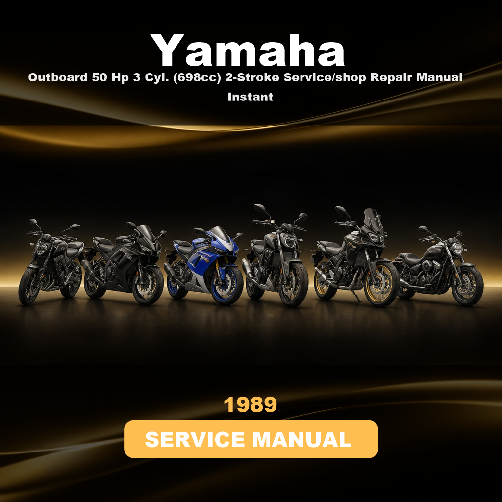 YAMAHA Outboard 1989 50 Hp 3 Cyl. (698cc) 2-Stroke Service/shop Repair Manual Instant