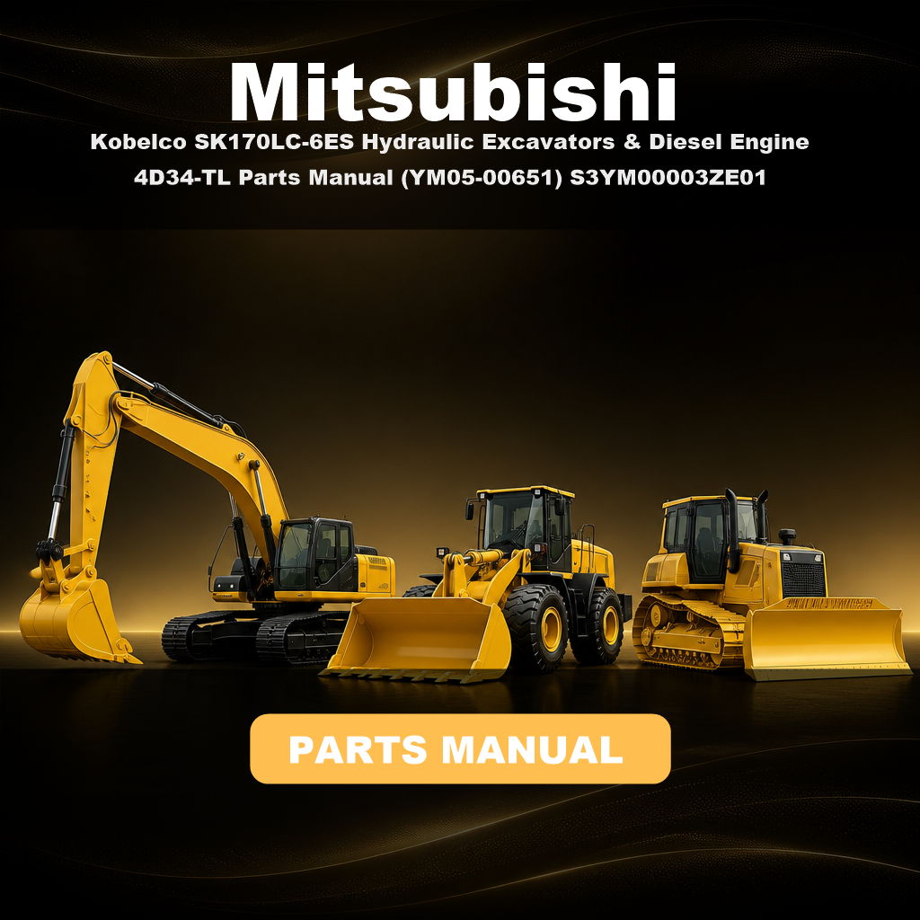 Kobelco SK170LC-6ES Hydraulic Excavators & MITSUBISHI Diesel Engine 4D34-TL Parts Manual (YM05-00651) S3YM00003ZE01