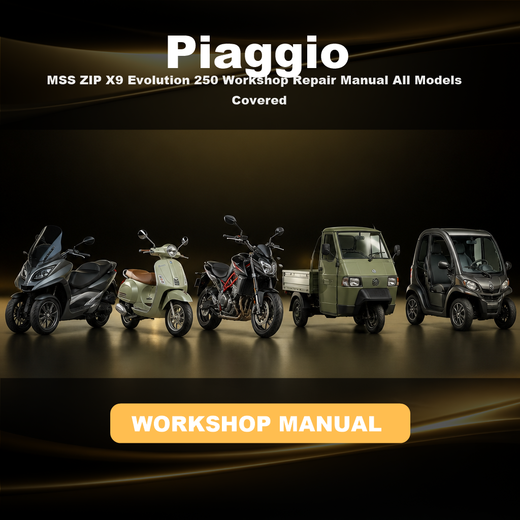 PIAGGIO MSS ZIP X9 Evolution 250 Workshop Repair Manual All Models Covered